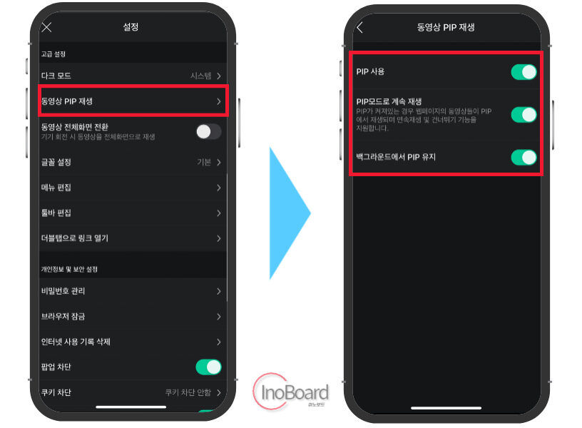 아이폰 유튜브 PIP 설정