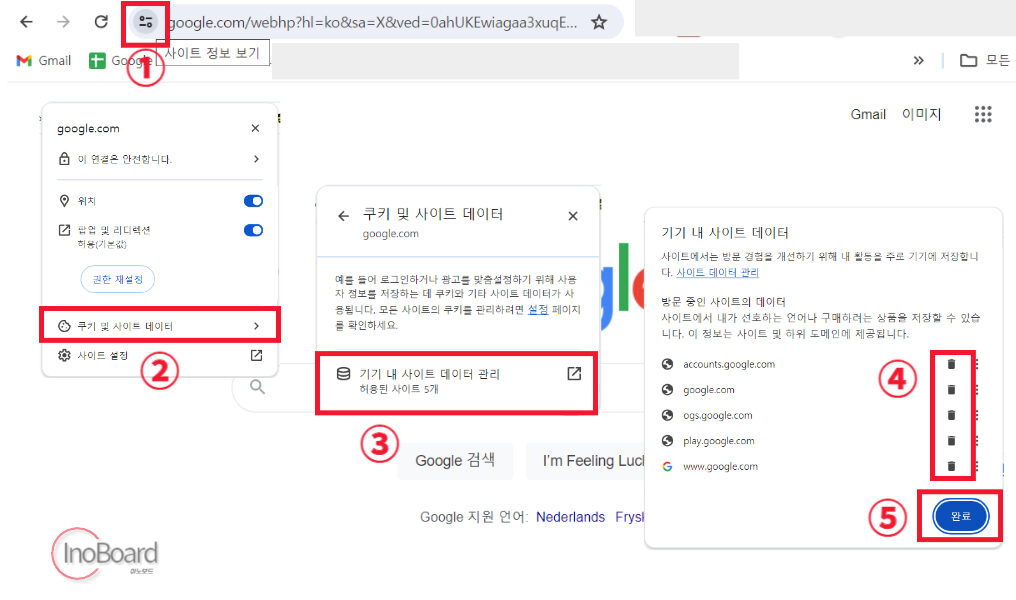 구글 크롬 쿠키 삭제하는 방법