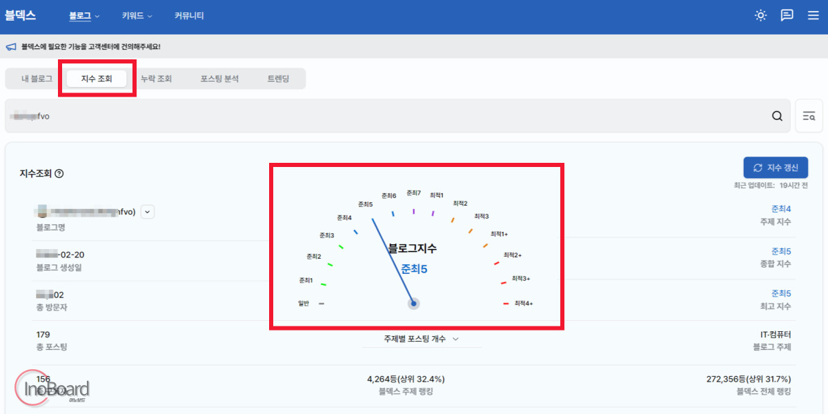 블덱스 지수 누락 조회